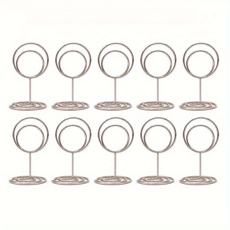 Set Of 10 Creative Vertical Message Clips, Golden Memo Clips, Simple Birthday Cake Decoration Signs, Wedding Photo Clips