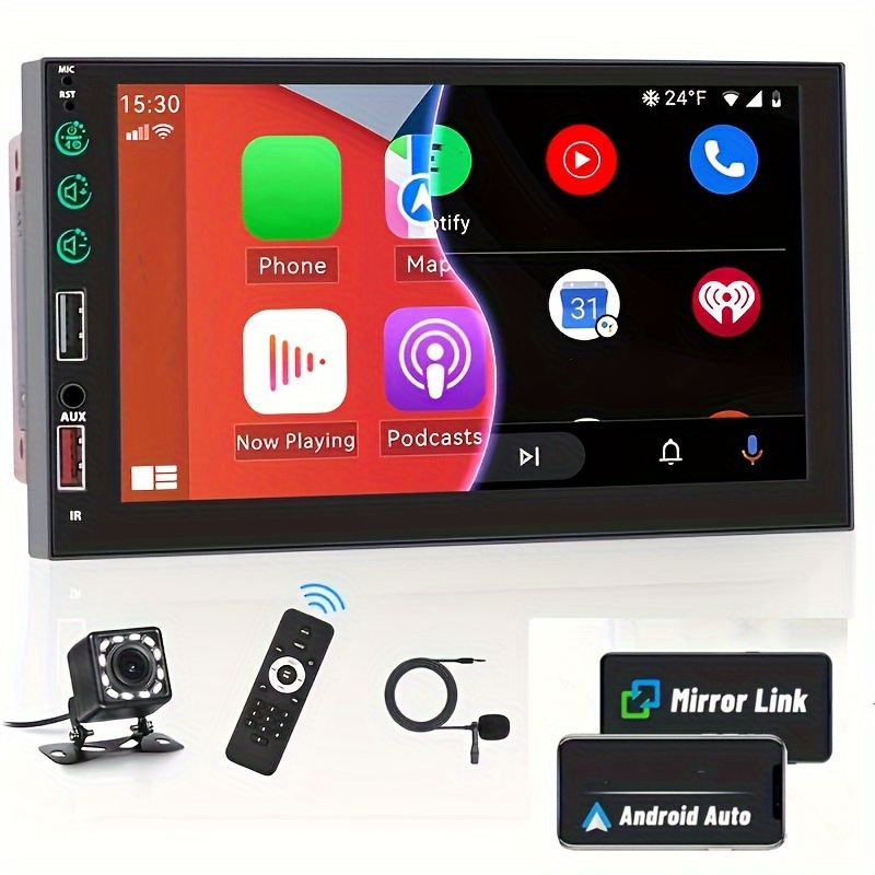 Double Din Car Stereo Voice Control Mirror Link Hd Touch - Temu