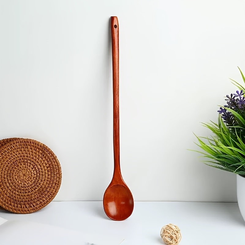 TEMU Ultra-long Handle Durable Mixing Spoon - , Ergonomic , Comfortable Grip, Suitable For Stirring, Serving, Cooking, Soups, Desserts, Baking, Etc.