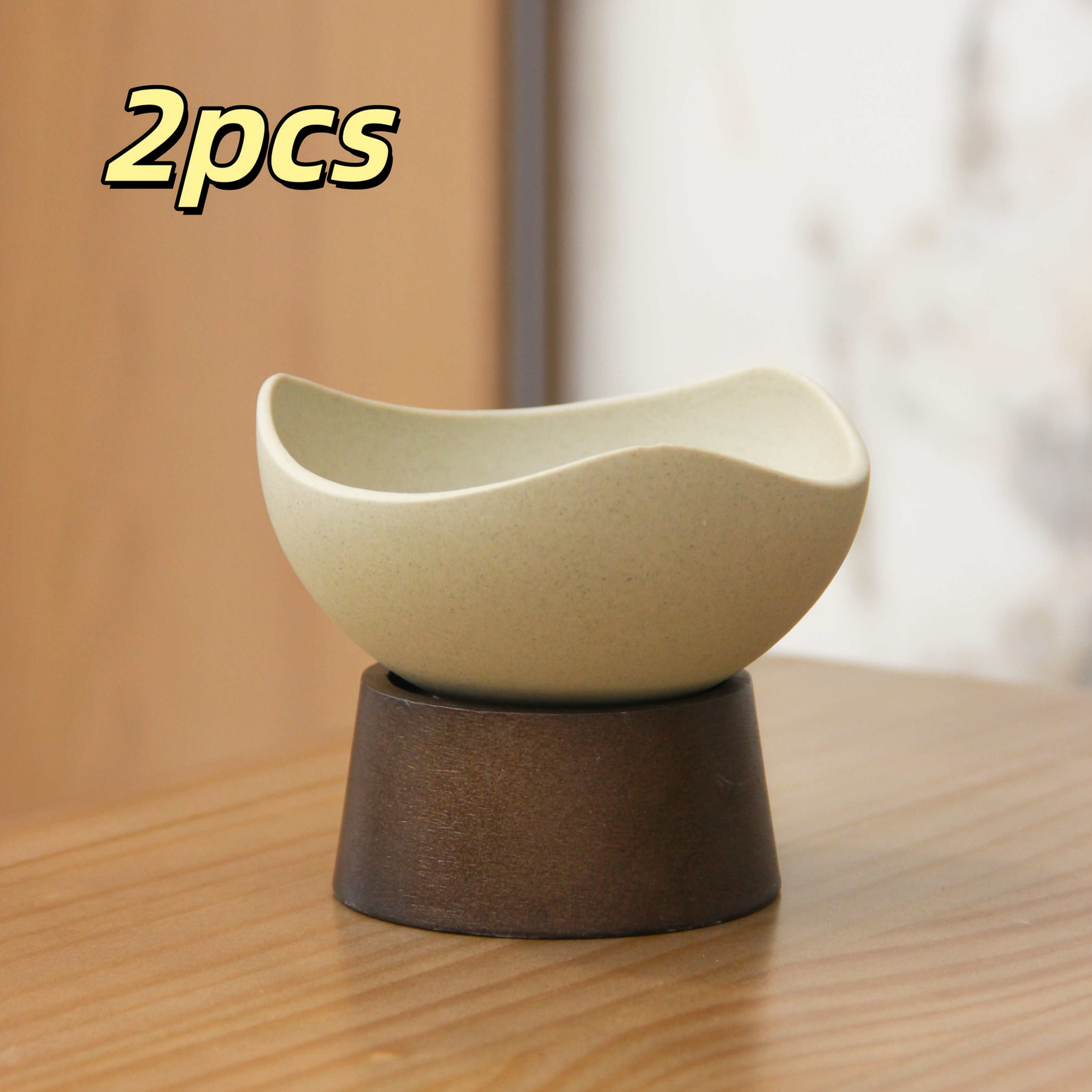 Image of A Set Of 2 High-footed Dessert Bowls, Nut Bowls, Snack Plates, And Dish For Tea Snacks And Dried Fruits, Suitable For Home, Hotels, Parties, And Restaurants