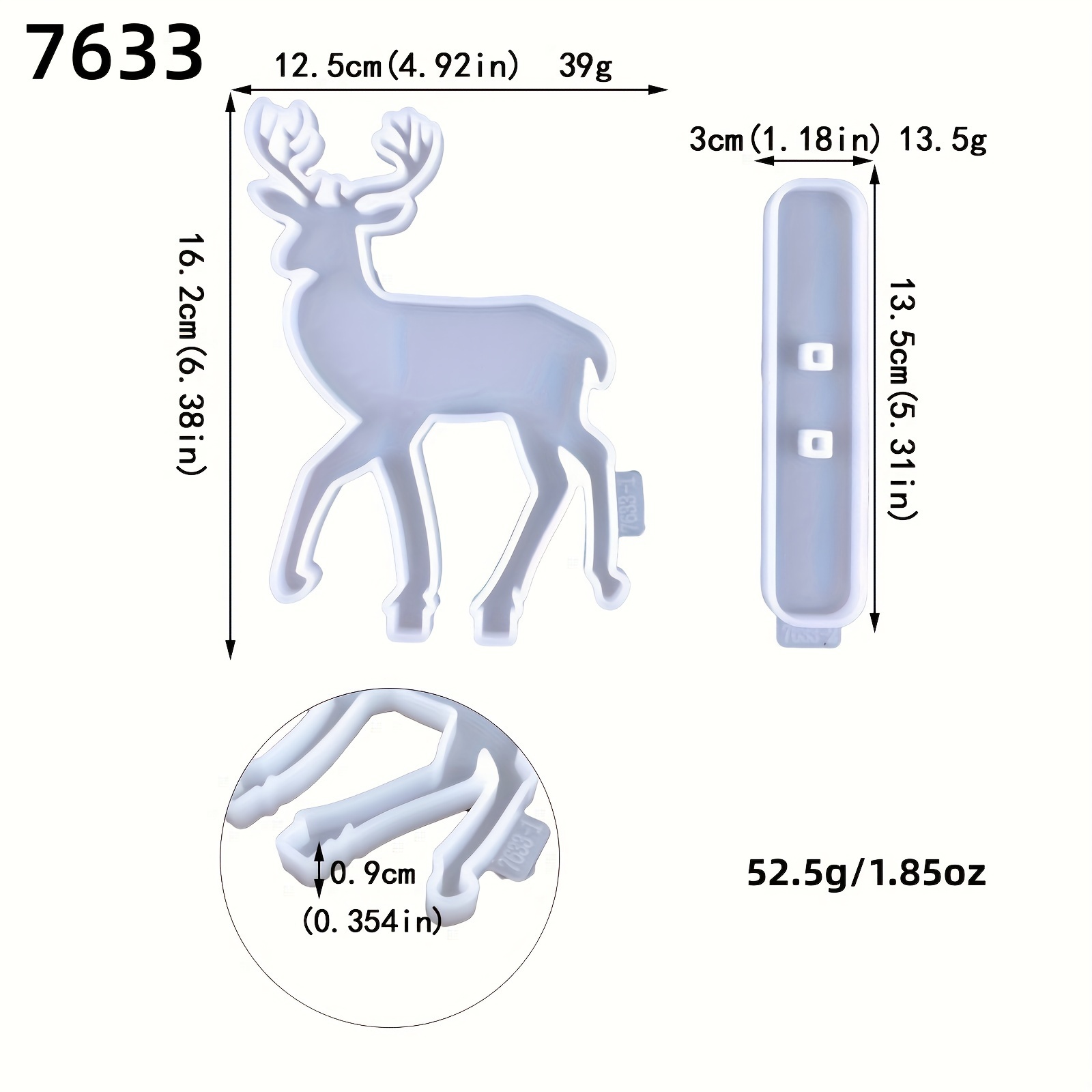 Silicone Mold For Making Christmas Deer Decorations, Perfect For Projects
