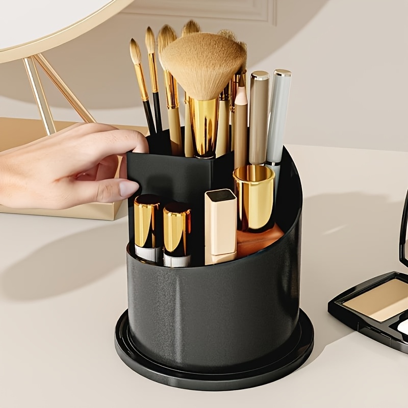 1pc rotating makeup organizer with cover waterproof dustproof plastic cosmetic storage box diamond   ideal for brushes skincare products office supplies   skincare product storage rotating storage dustproof cover makeup organizers storage Product details 5