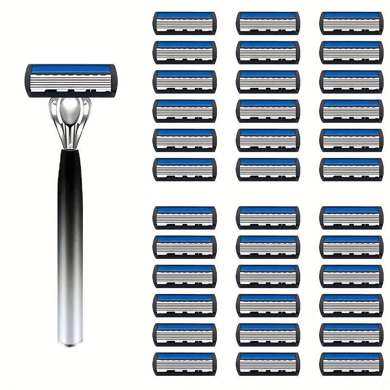 TEMU Premium Men's Razor With Performance, Featuring Steel Blade For A Comfortable And -free Shave, Designed With An Ergonomic Non-slip Handle,