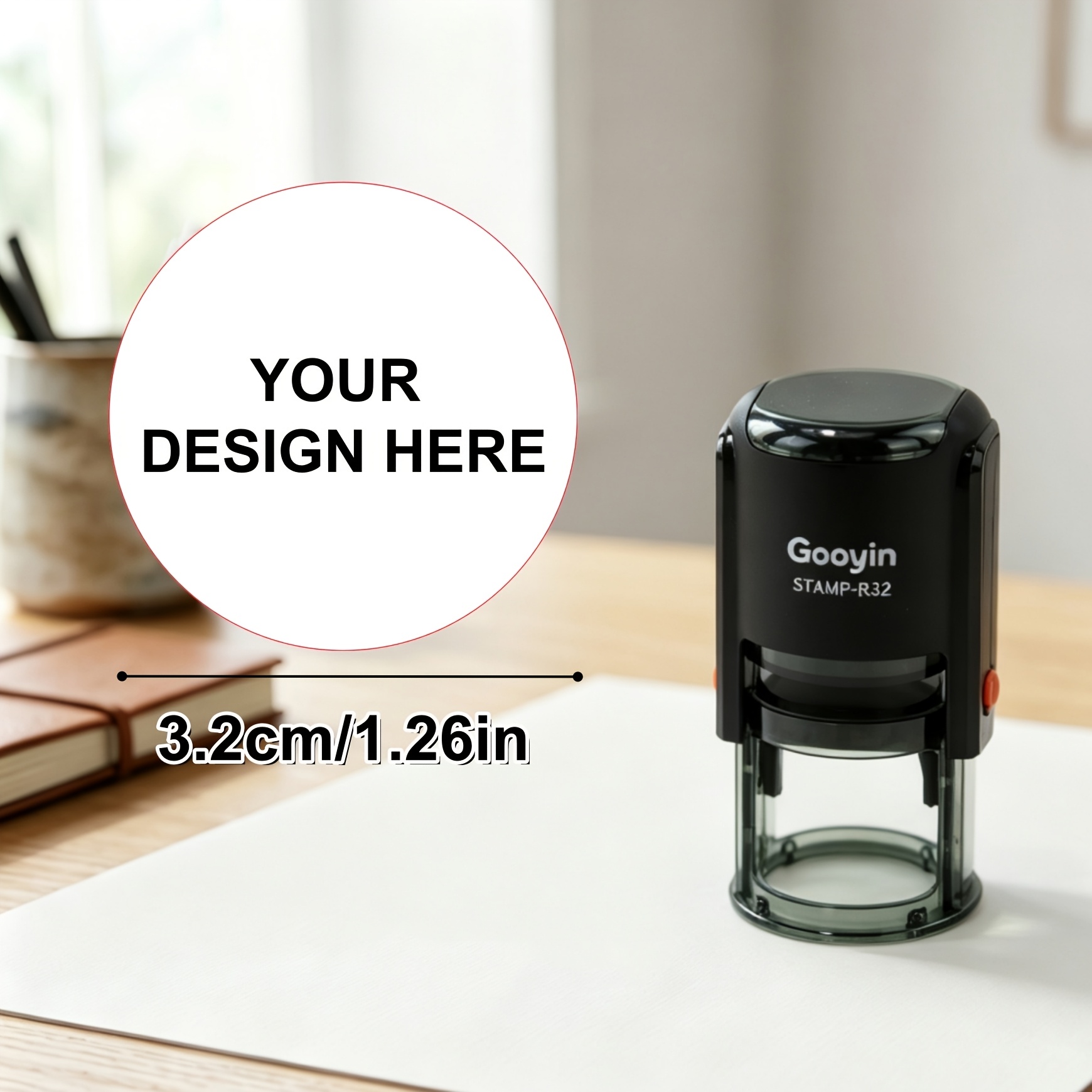 TEMU Custom Re-inking Stamps With Personalized Patterns And Logos Request. Multiple Sizes From: 3.2/3.8/4.2/5cm. Ideal For E-commerce Package Seals,