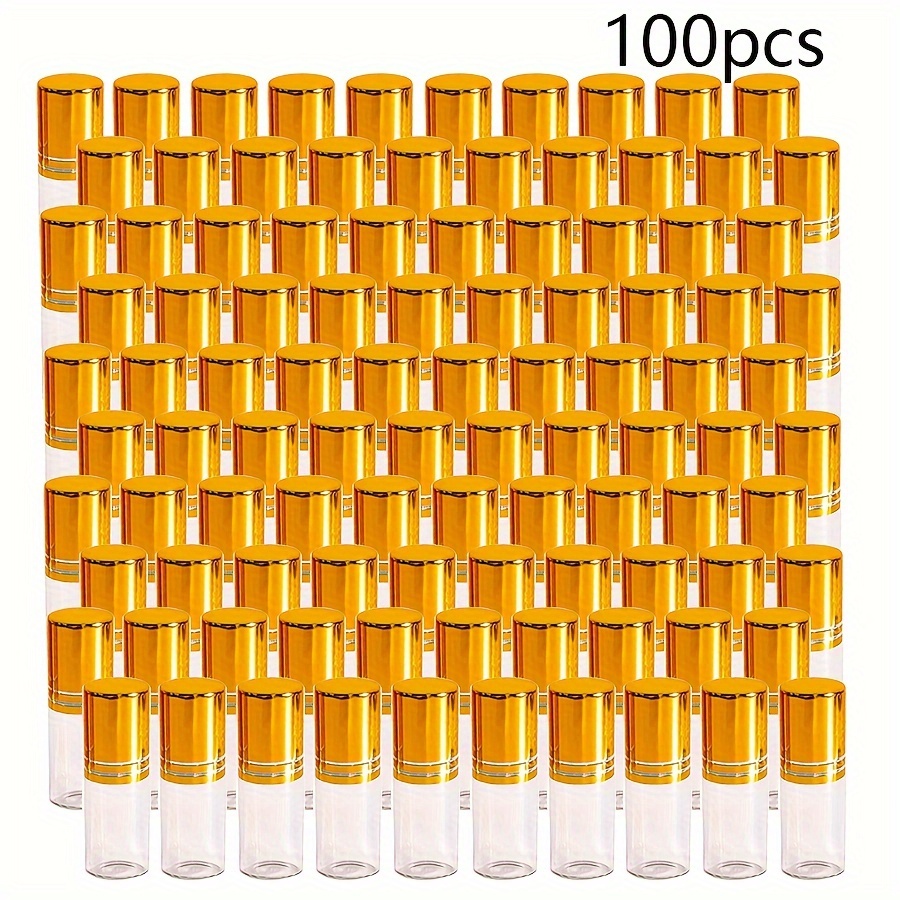 100pcs 3ml Transparent Essential Oil Roller Bottles 3ml, 100pcs 3ml Bottle Clear Glass Test Refillable With Opener Funnel Dropper For
