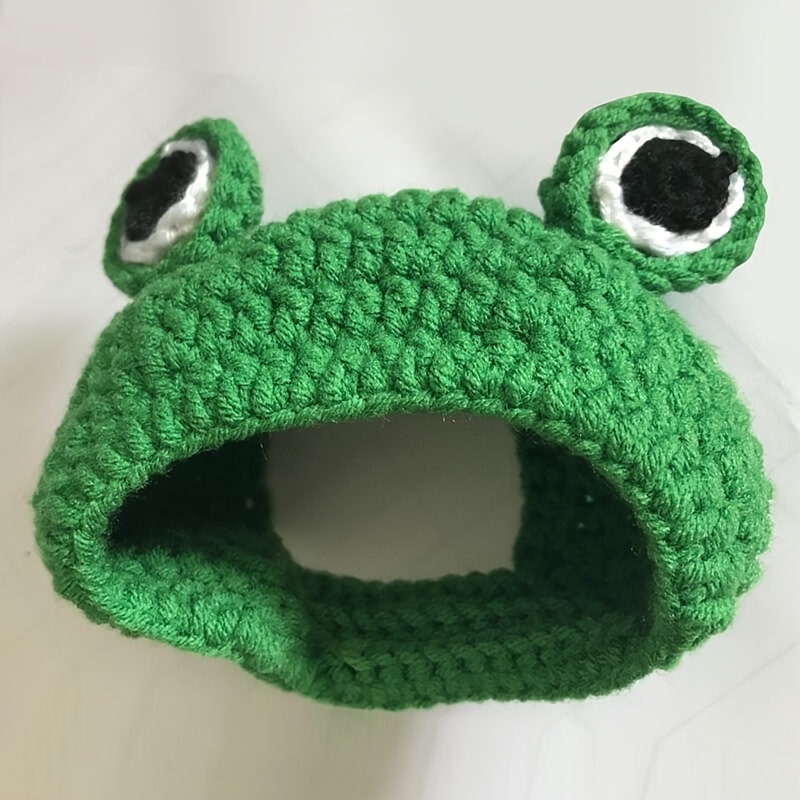 TEMU Easter Knitted Frog Pet Hat Suitable For Rabbits Cats/small To Medium-sized Dogs Cute Frog-shaped Cat And Dog Decoration Hat Soft And