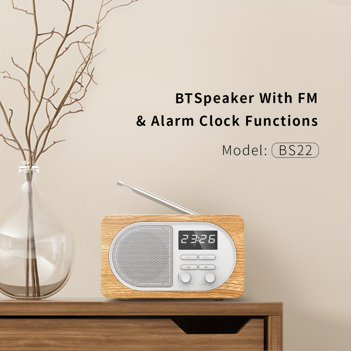 Radios de reloj digital para dormitorio, brillo ajustable, radio FM con  temporizador de sueño, puerto de carga USB, alarma doble, fin de semana
