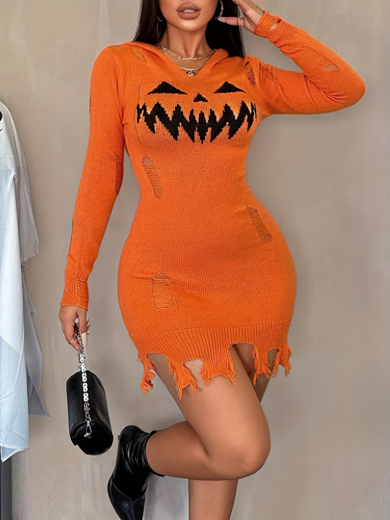 womens solid color hooded halloween dress women's clothing - Temu