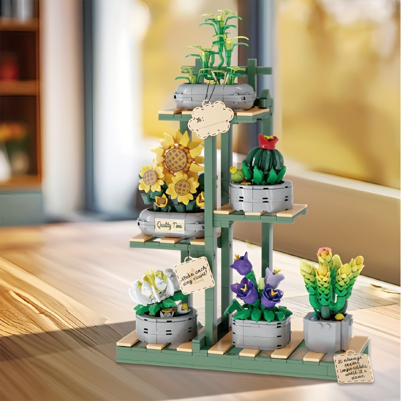 873pcs succulent garden building blocks set 6 in 1 diy - Temu
