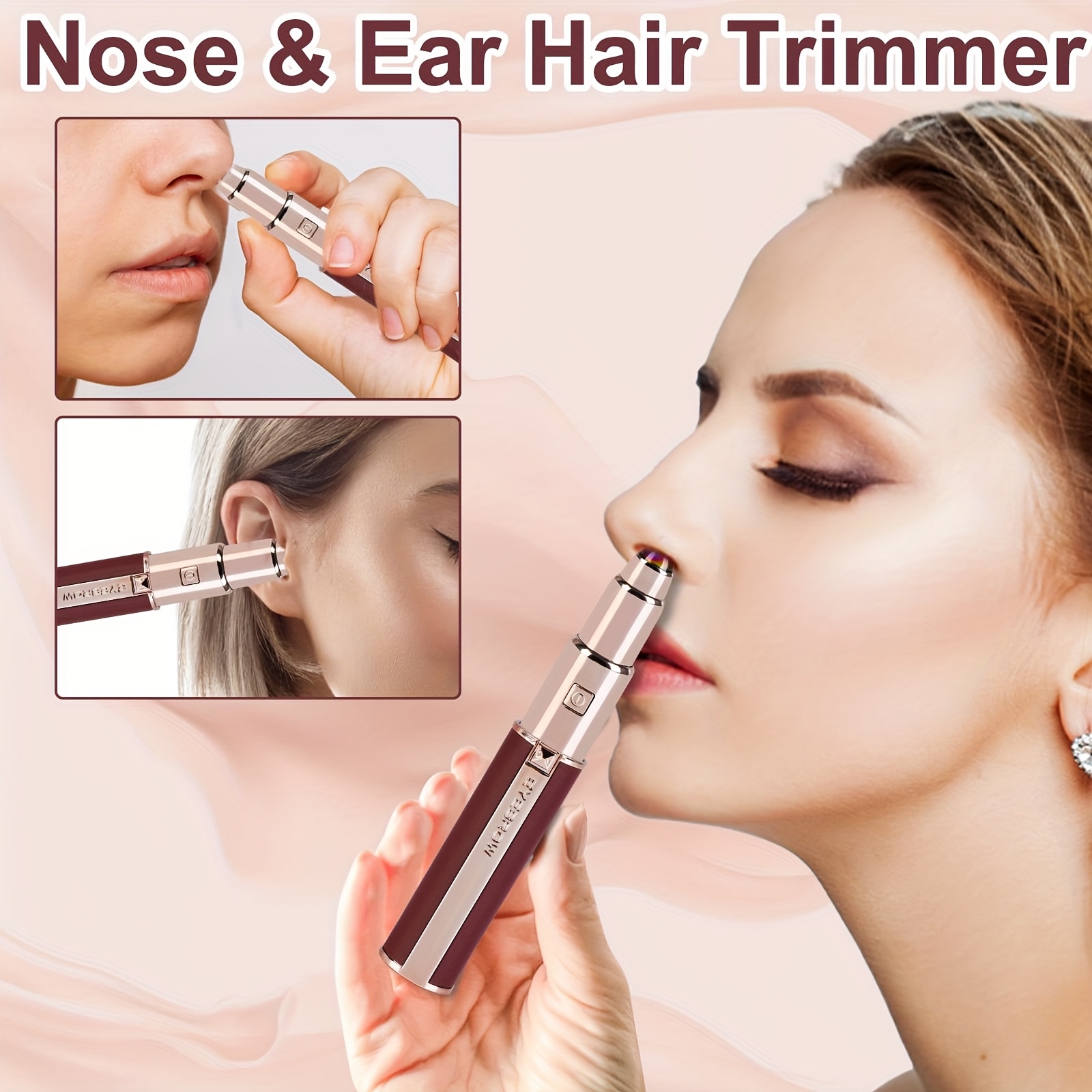 a 2 in 1 electric eyebrow and nose hair trimmer rechargeable via usb multifunctional hair removal tool professional automatic eyebrow pencil lipstick   holiday gift for women back to school present Product details 3
