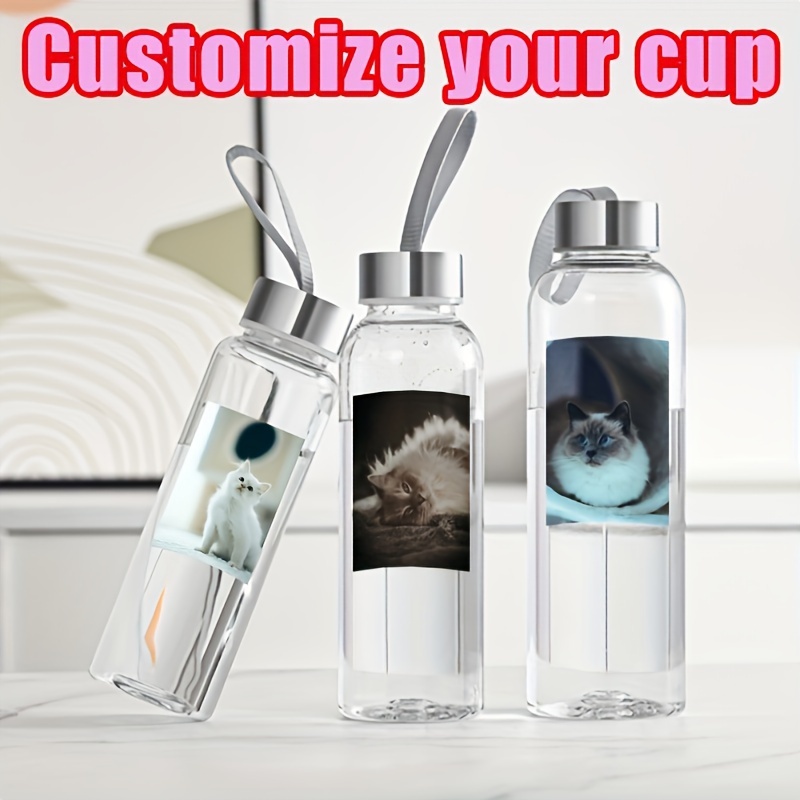 

300/400/500ml Personalized Sports Water Bottle With Sealing Lid And Portable Design - Customizable Photo Insert, Leakproof, Bpa-free Pp Material - Ideal For Christmas, , New Year Gifts