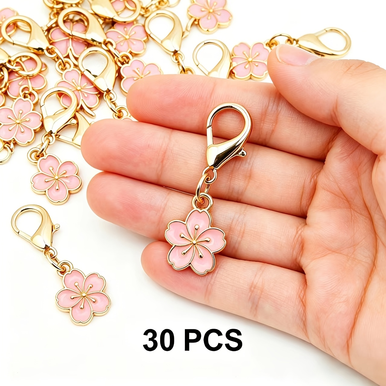 TEMU 30 porte-clés à fermoir rose , ornements faits à , ajouts de pendentifs pour sacs, breloques de mode mignonnes pour adolescentes, cadeaux de