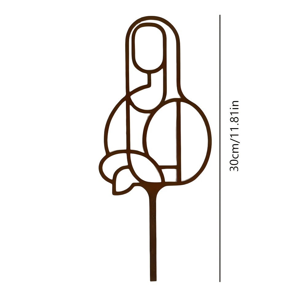 TEMU 1pc Metal Abstract Figure Plant Stand, Leaf-shaped Plant Stand, Suitable For Climbing Plants And Indoor Plants