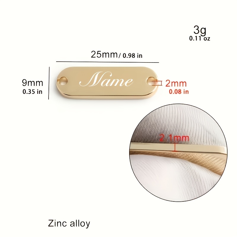 TEMU Custom Personalized Metal Tags, Suitable For Diy Crafts, Sewing, Pet Id Tags, Luggage, Clothing, Suitcase And Wallet Making, Custom Apparel,