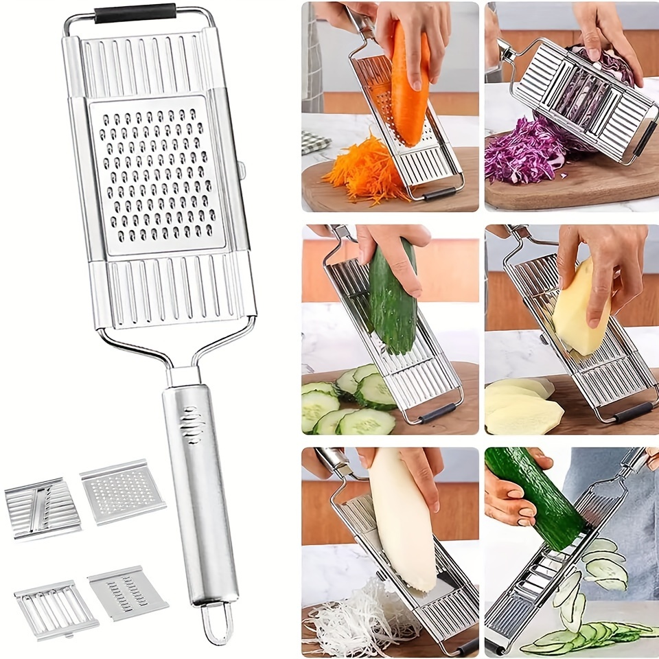 

1 Set, 3in1/4in1, Vegetable Slicer, Multifunctional Fruit Slicer, Manual Food Grater, Vegetable Grater, Cutter With Handle, Potato Grater, Household Potato , Kitchen Stuff, Kitchen Gadgets