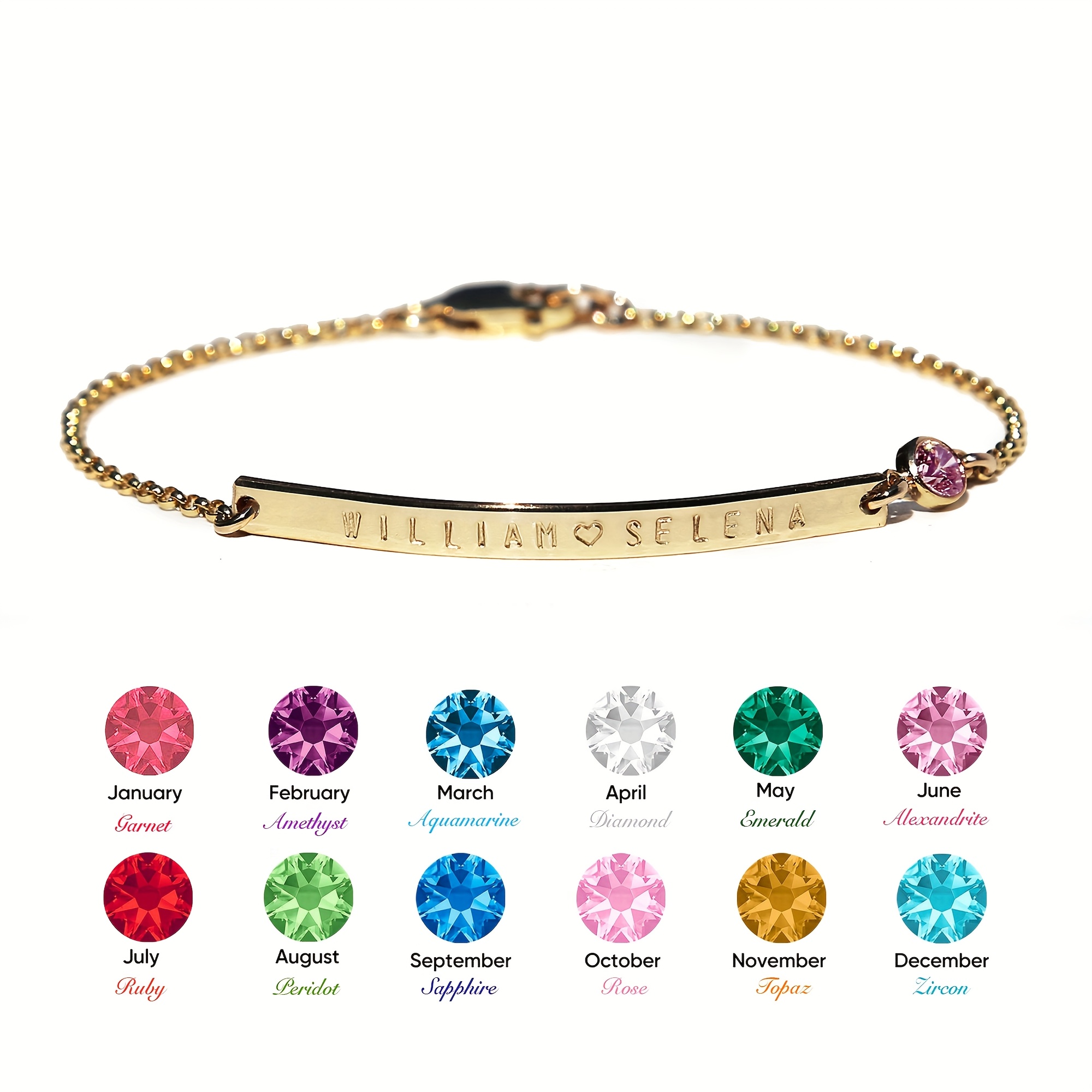 1 engraved golden bracelet personalized name - Temu