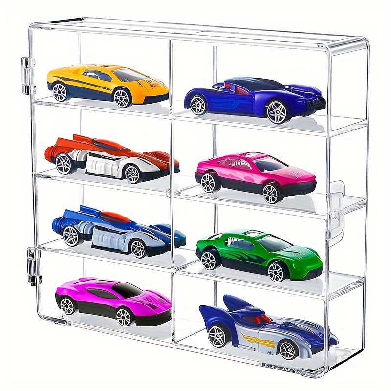 

1pc Acrylic Display Case, 8-slot Showcase, Standing Car Storage Box For Office Decor, Classic Style Clear Organizer For Home Decoration