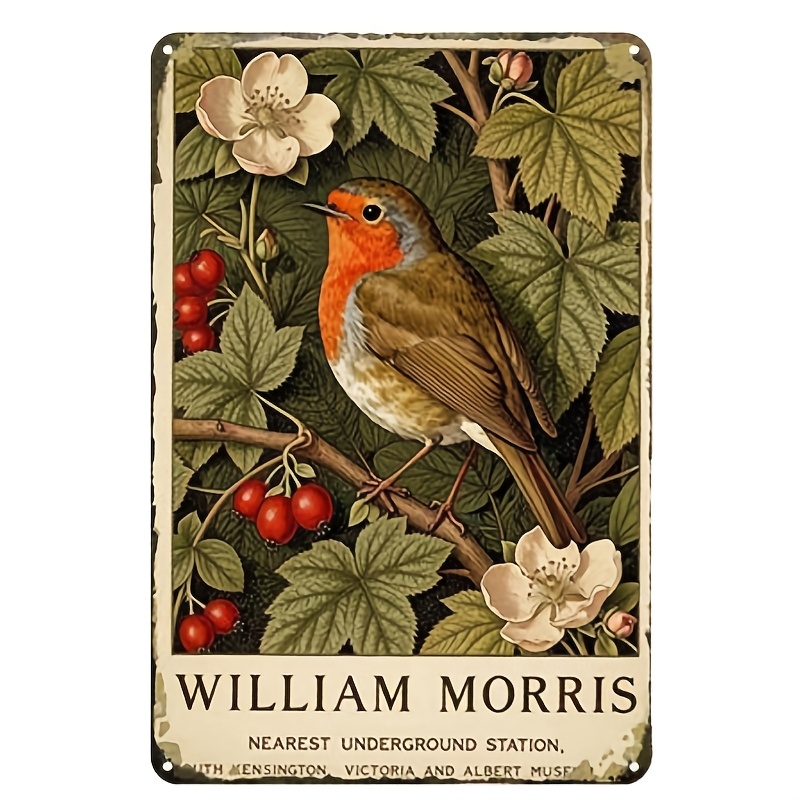 TEMU 2d Flat, 2d William Robin Art Print, Creative Tin Sign For Garage Decoration, Font, High-quality Printing, Home Decor, Perfect For Room