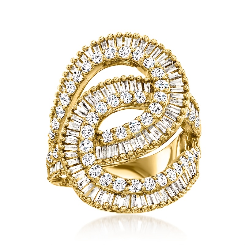 Exquisite Golden Rings Adorned with Shiny Zirconia
