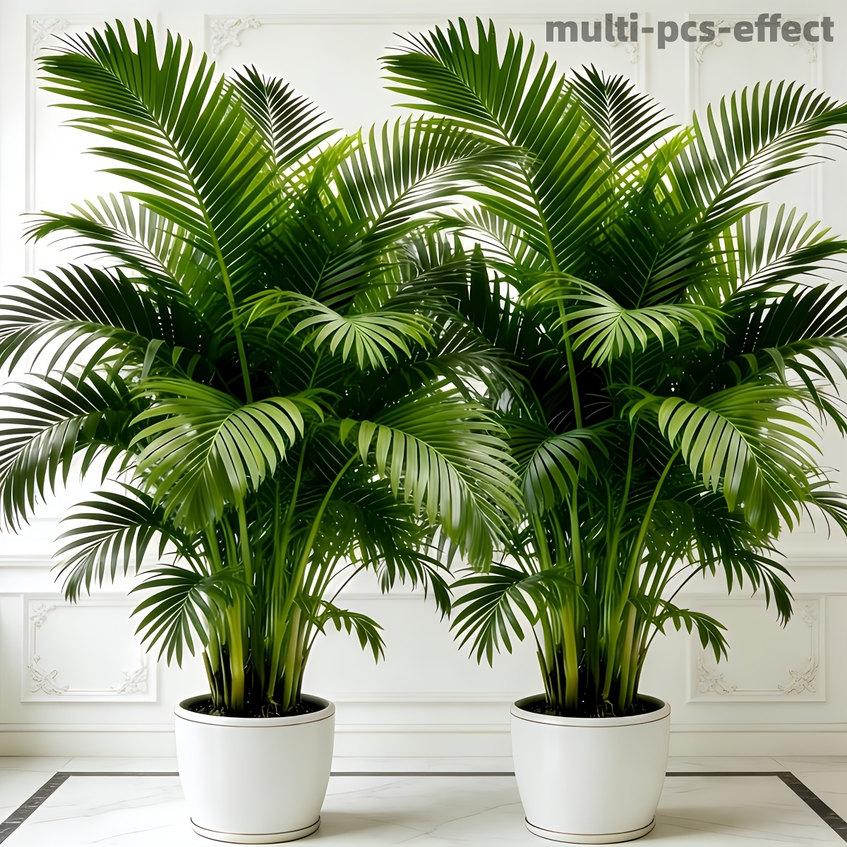 Palmera de simulación grande, diseñada para el estilo pastoral de primavera y verano, forma hermosa y hojas naturales, fácil para crear un ambiente de curación; adecuada para uso en interiores y exteriores, recreando la sensación de vacaciones campestres en escenarios al aire libre