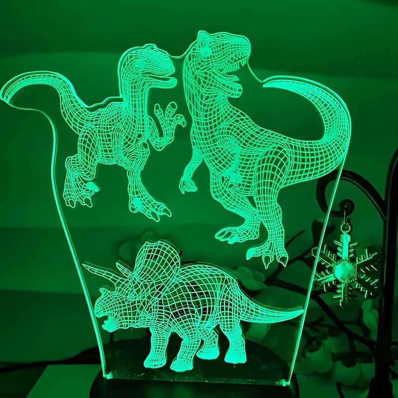 3d Three Dinosaur Pattern Colorful Color Changing Touch - Temu Philippines