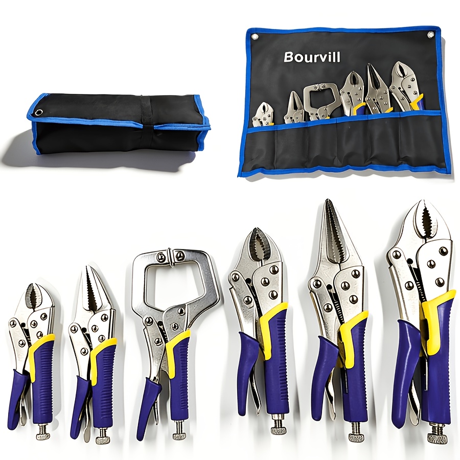 TEMU 1 Set 6pcs Needle-nose Pliers, Wire Cutters And Heavy-duty Pliers Comfortable Grip Precision Tools Side-cutting Pliers For Wire Splicing And