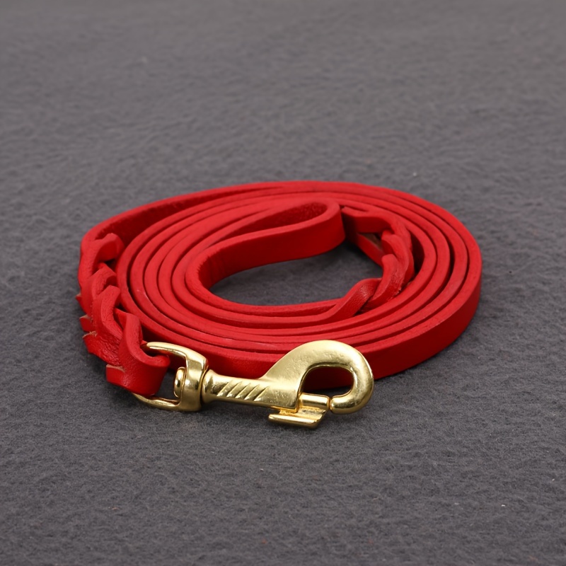 Leather Dog Leash Thickened Pull Resistant Dog Leash Cowhide Leather Traction, Suitable For Small Dogs, Medium Dogs
