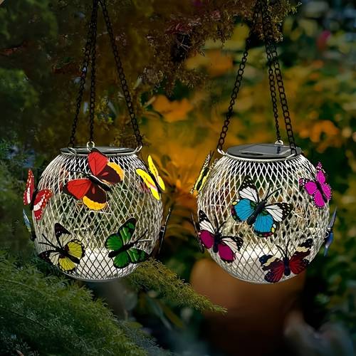 1 2 solar garden lantern with vibrant metal hanging outdoor light solar powered fences walls yard pathway gardens ideal holiday gift for brand