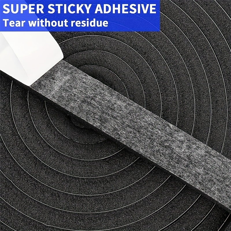 

16.5ft Black Self-adhesive Foam Tape - Weatherproof Seal Strip For , Heat & Sound Insulation, Air Conditioner Gap Blocker