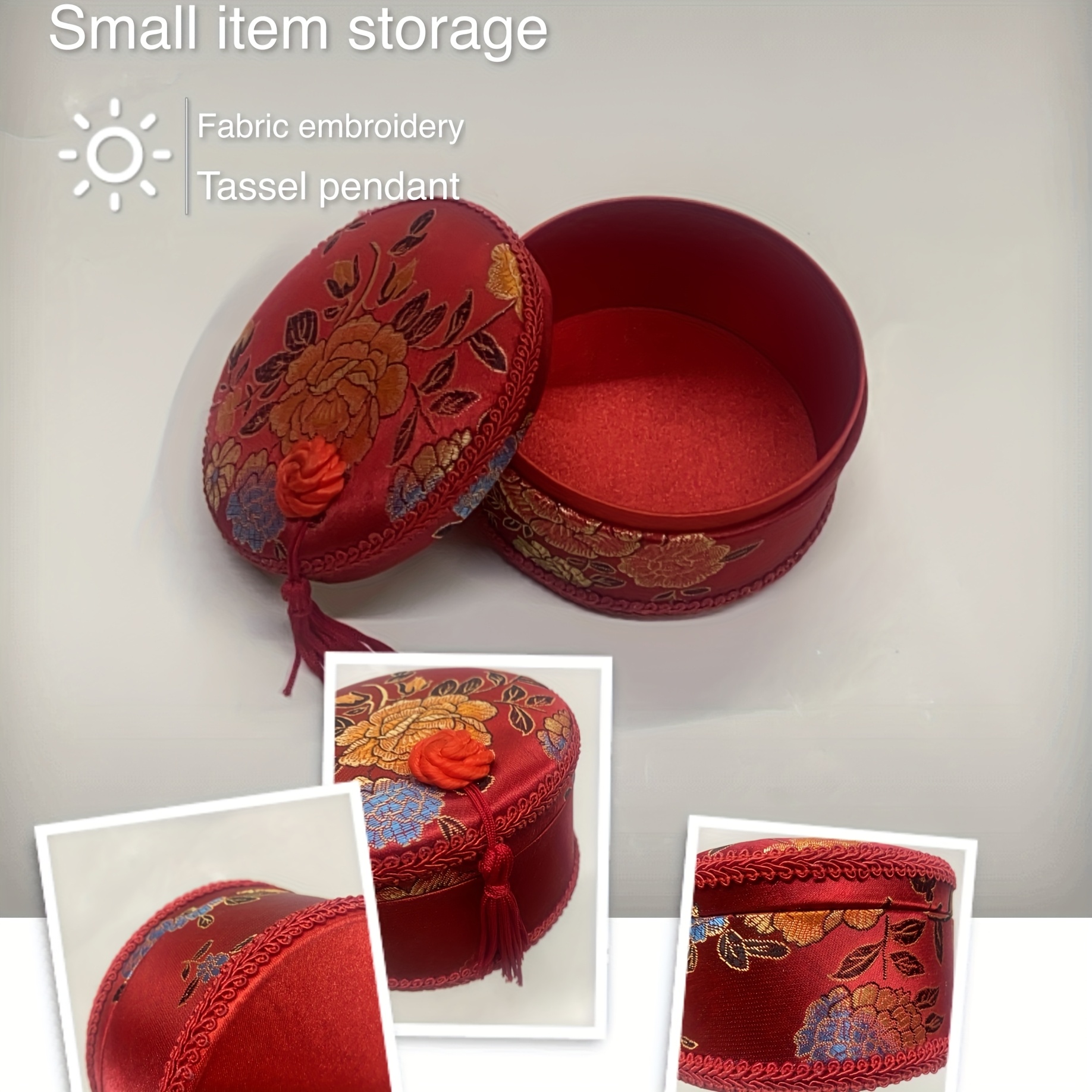 Portable Floral Design Storage Box for Bracelets and Small Items