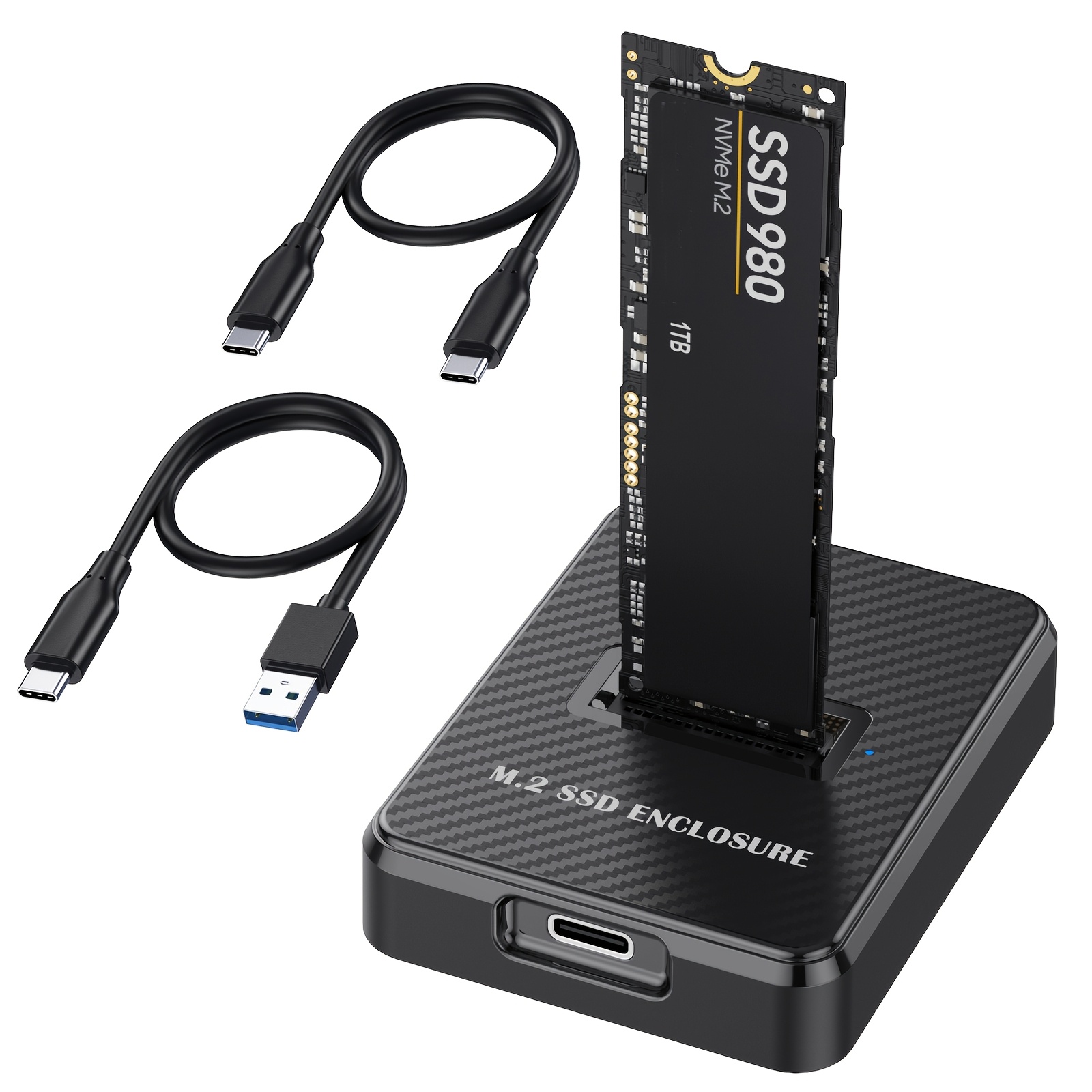 m 2   enclosure docking station usb c to m 2 nvme adapter   for m key b m key ssds compatible with 2280 2260 2242 2230 ssds with 2 cable usb a to c and usb c to c