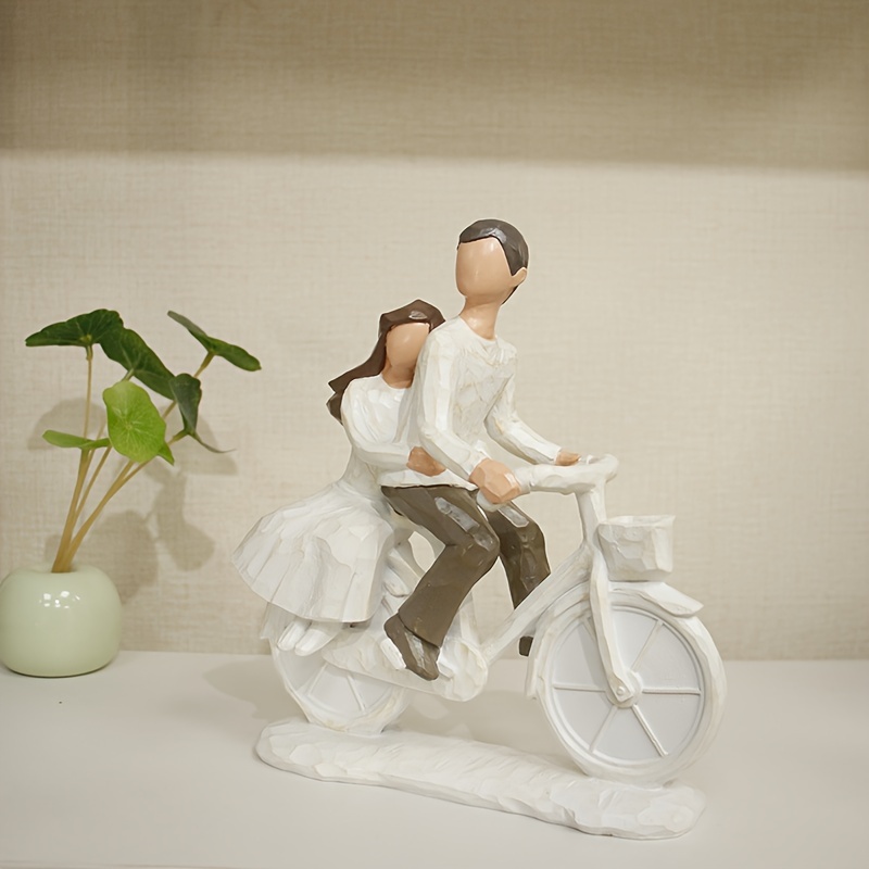 

Couple Riding Bicycle Imitation Willow Carving Ornaments, Wedding, Anniversary, Engagement, Proposal, Love Ornaments