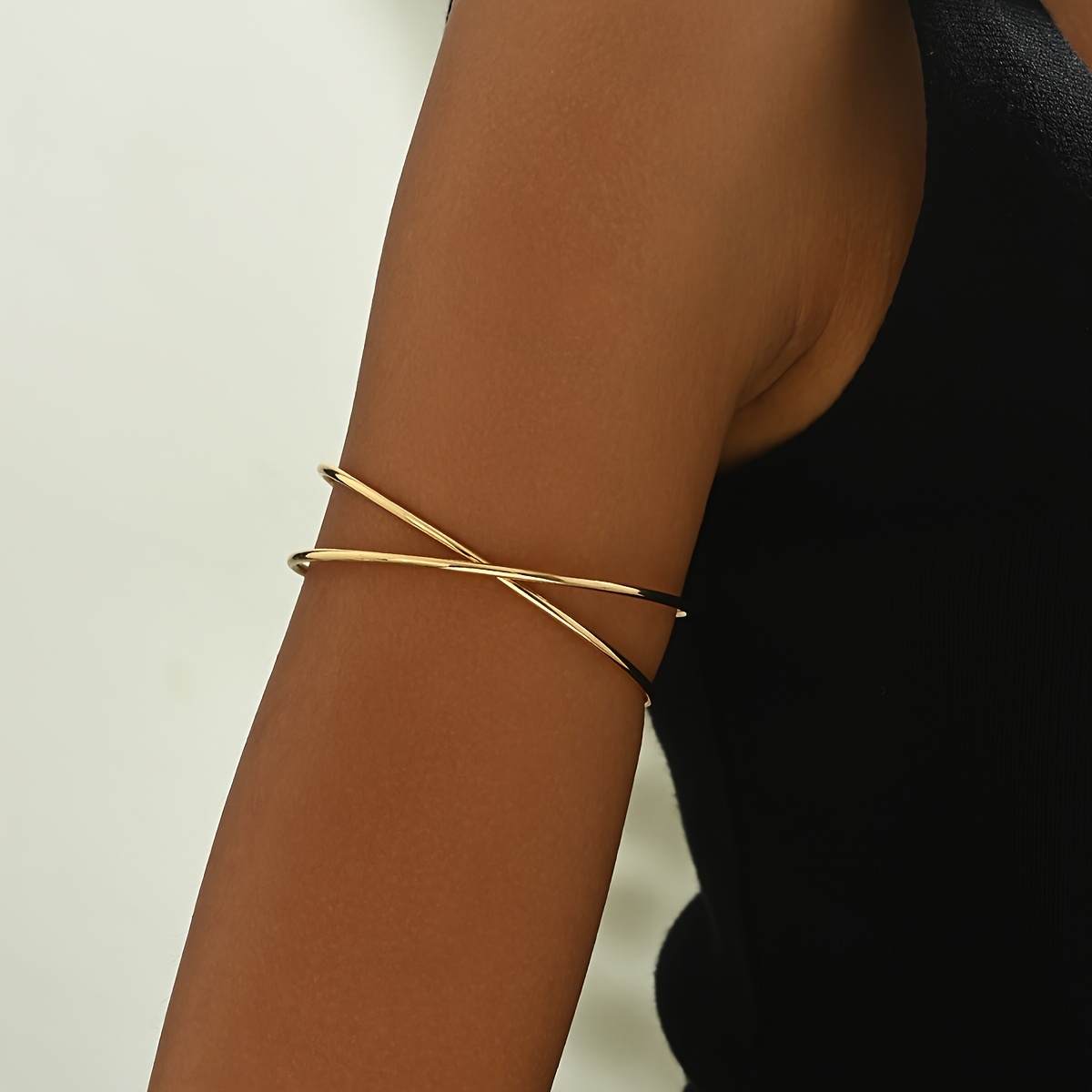 TEMU Bracelet manchette en métal avec croix, bracelet manchette réglable hip-hop exagéré