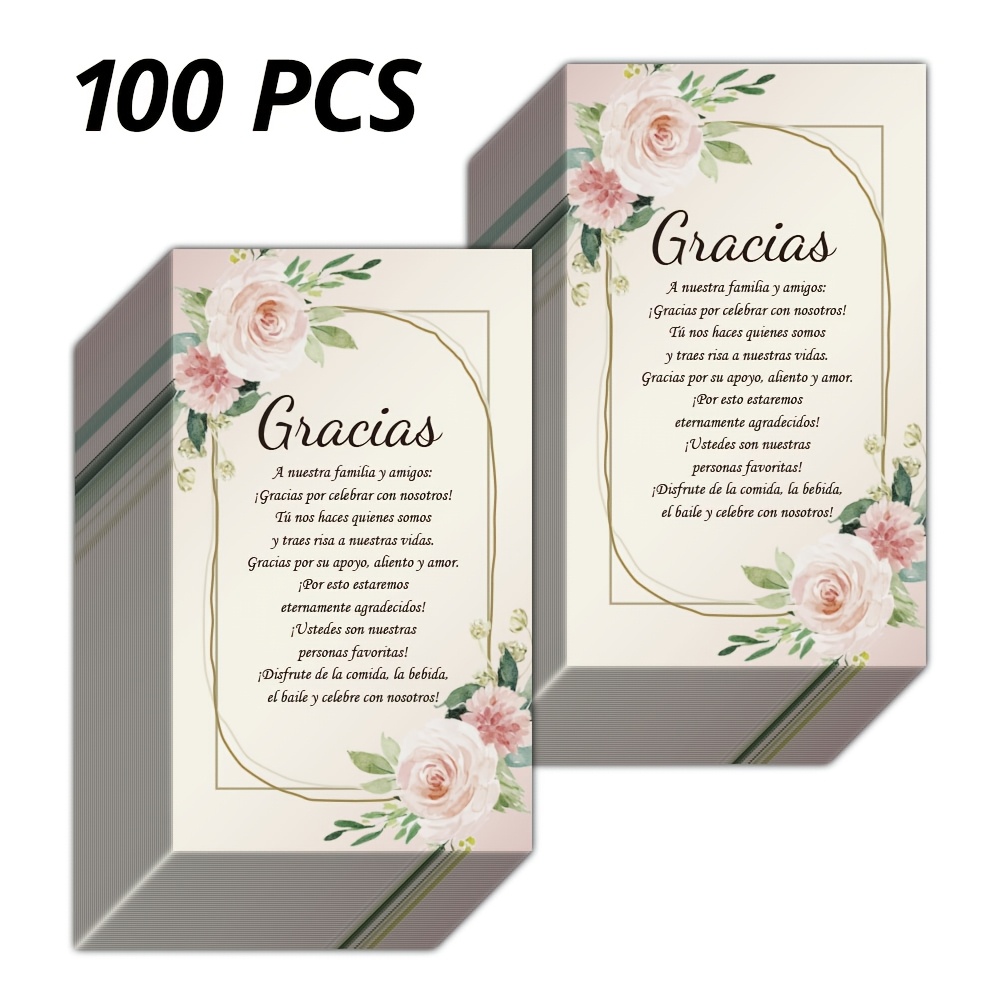 TEMU 30/50/100 Tarjetas de Agradecimiento para Invitados de Boda, Perfectas para y Compromisos, Tarjetas de Agradecimiento en Español, Tarjetas de