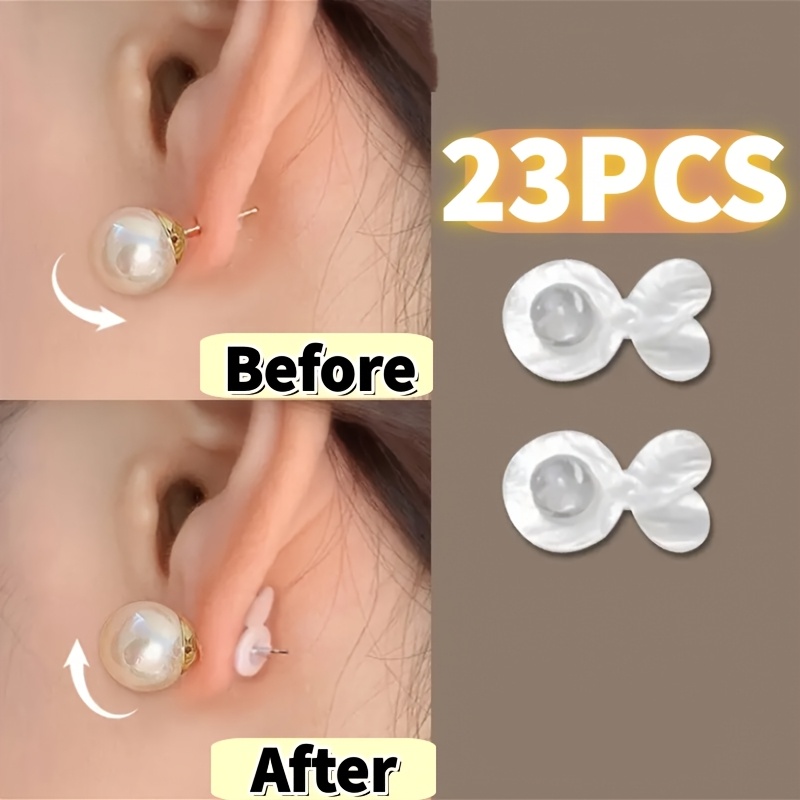 Image of 23pcs Silicone Earring Backs For Heavy Earrings - Support Pads To Prevent Dropping , Anti-slip Earring Lifters For Studs, Making Supplies, Comfortable Earring Supports - Art Crafts Sewing Accessories