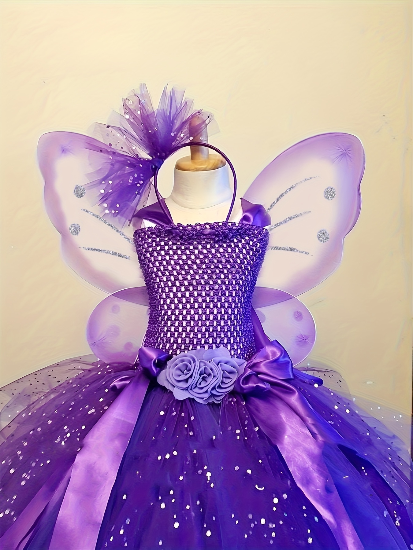 girls purple flower tutu dress kids glitter tulle - Temu Mauritius