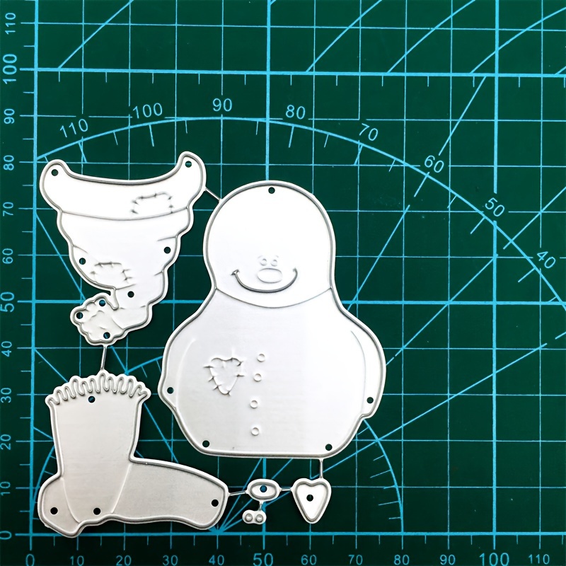 1pc Diy Christmas Snowman Card Hand-made Metal Embodying Mold Carbon Steel Cutting Template