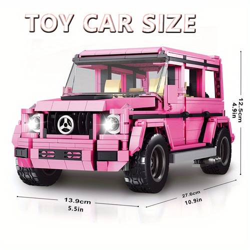 1000 pcs pink racing car building blocks toy set high difficulty abs construction vehicle theme christmas halloween gift adult assembly display