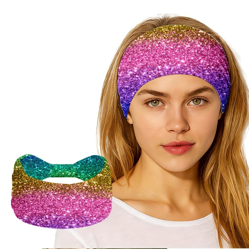 TEMU 1pc Reusable Breathable Powder Gradient Hair Tie, Soft And -friendly, Elastic And Form-fitting, For Daily Wear/casual Gatherings, Music