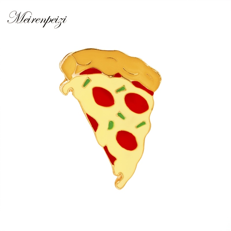 Image of 1pc Shirt Cute Pizza Brooch Clothing Denim Bag Additions Badge