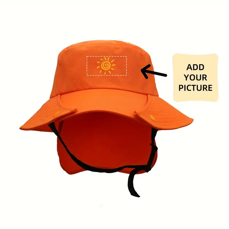 Personalized Uv Protection Sun Hat Wide Brim Bucket Hat Neck