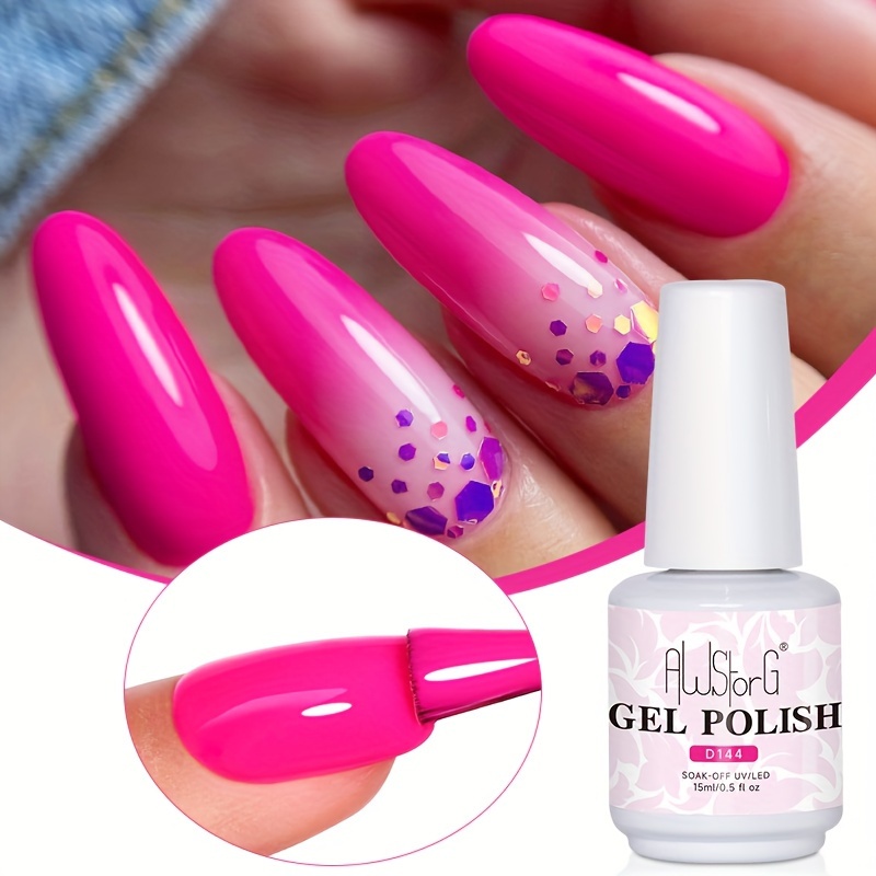 Image of Awstorg 15ml Gel Nail Polishes Pink Nude Purple Nail Gel Lak Semi-permanent Varnish Soak Off Led Nail Lamp Gel