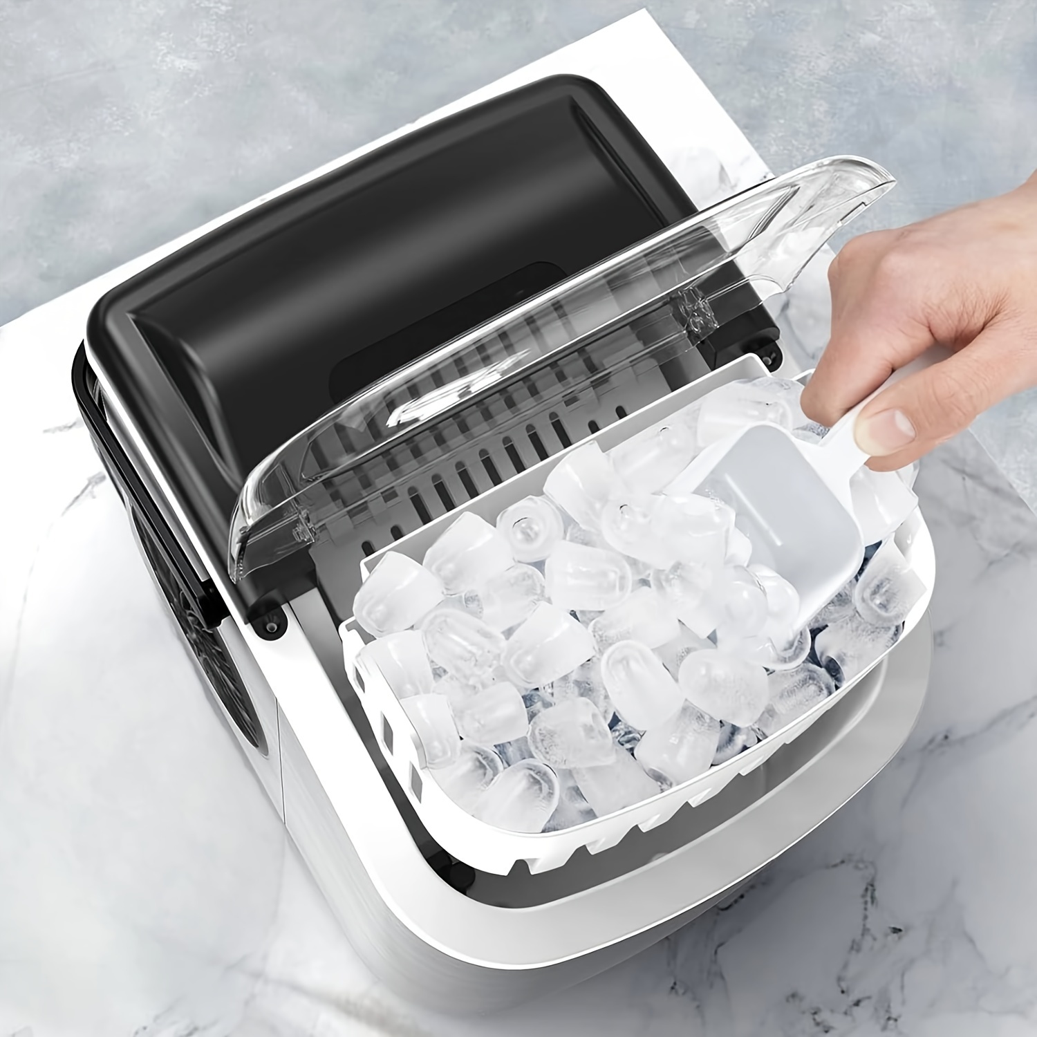 TEMU Joy Pebble Ice Maker With Stainless Steel