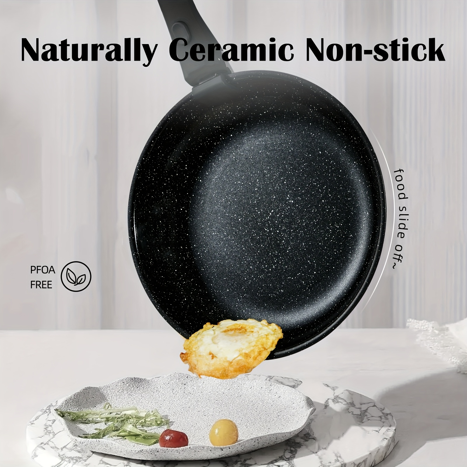 Antihaft-Kochgeschirr-Set mit abnehmbaren Griffen, spülmaschinenfest, induktionsgeeignet – Schwarz