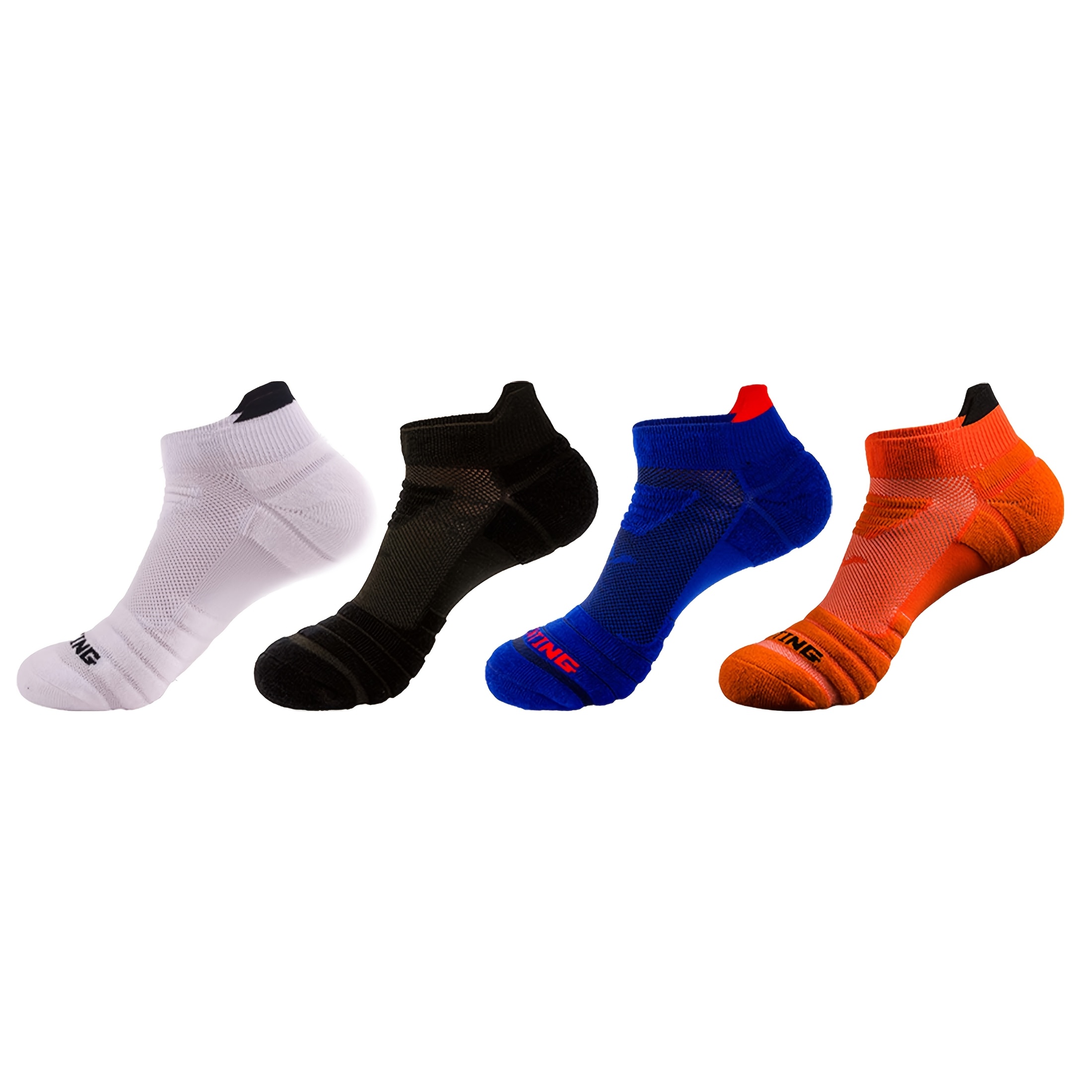 Image of 4 Pairs Non-slip Towel Socks With Absorption, Sweat-absorbing, Breathable Sports Socks For Outdoor Exercise And Fitness
