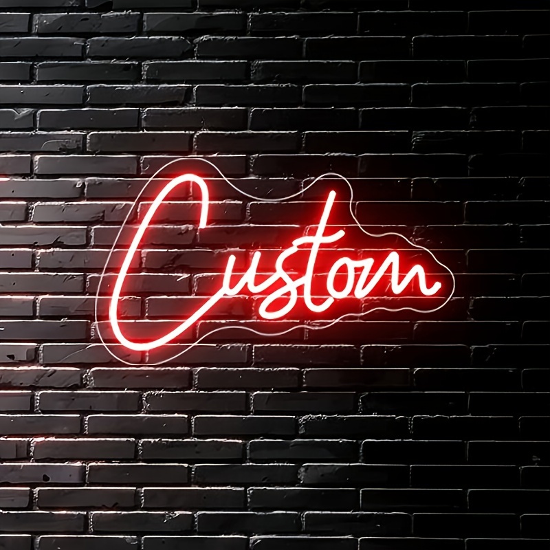   custom neon sign personalized led wall decor with dimmer red cursive custom light for bedroom wedding birthday or shop usb powered wall mounted shop decoration   sign vibrant   neon signs for wall decor