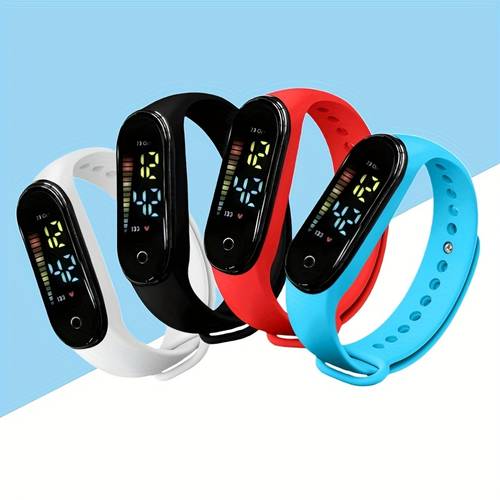ladies and gentlemens light watch with adjustable silicone strap sports wrist electronic watch for gifts