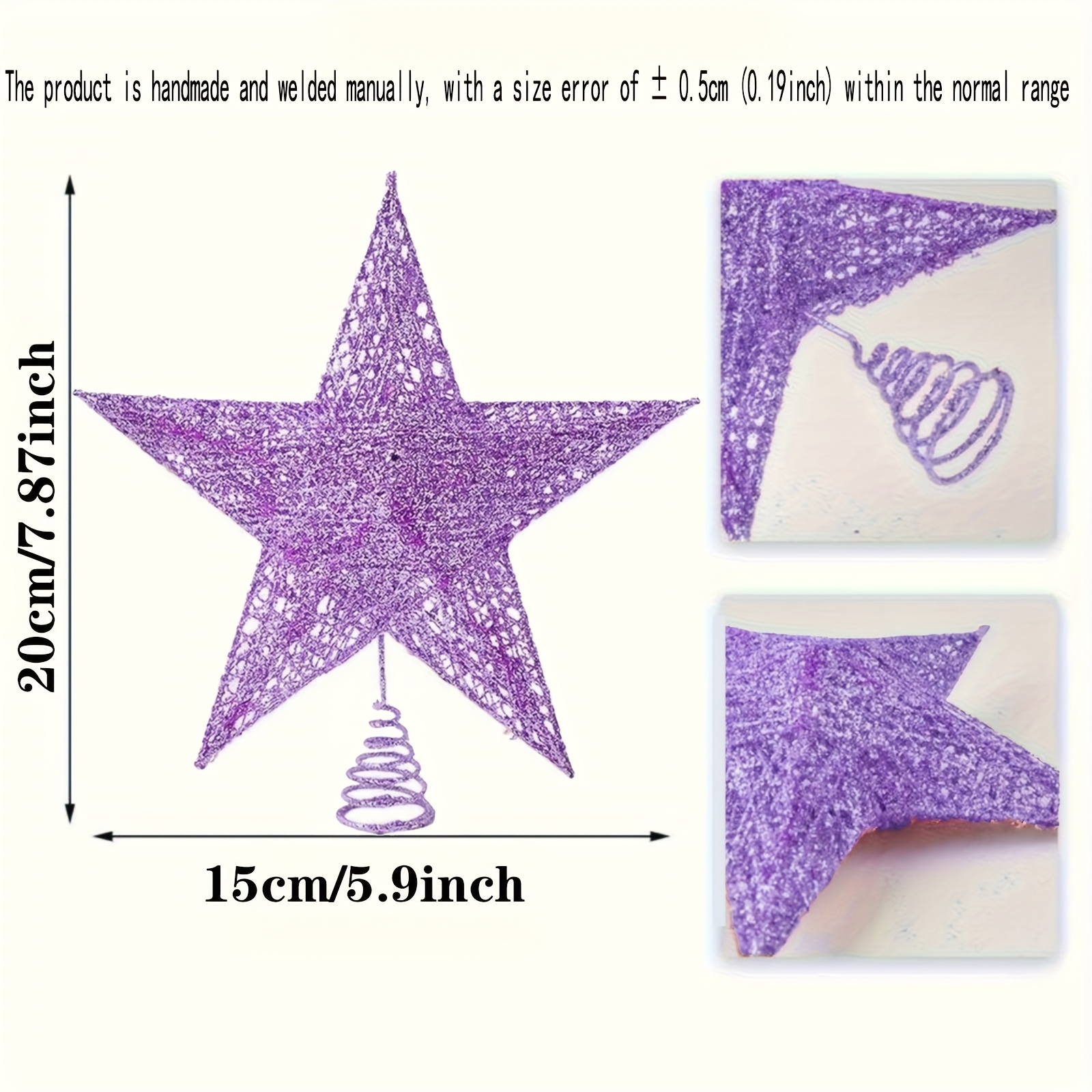 1 Piece, Purple/-shaped Christmas Tree Topper Decoration, Suitable For Christmas And New Year Decor, Home Decor Party Supplies, Christmas Decorations [pink Purple Christmas]
