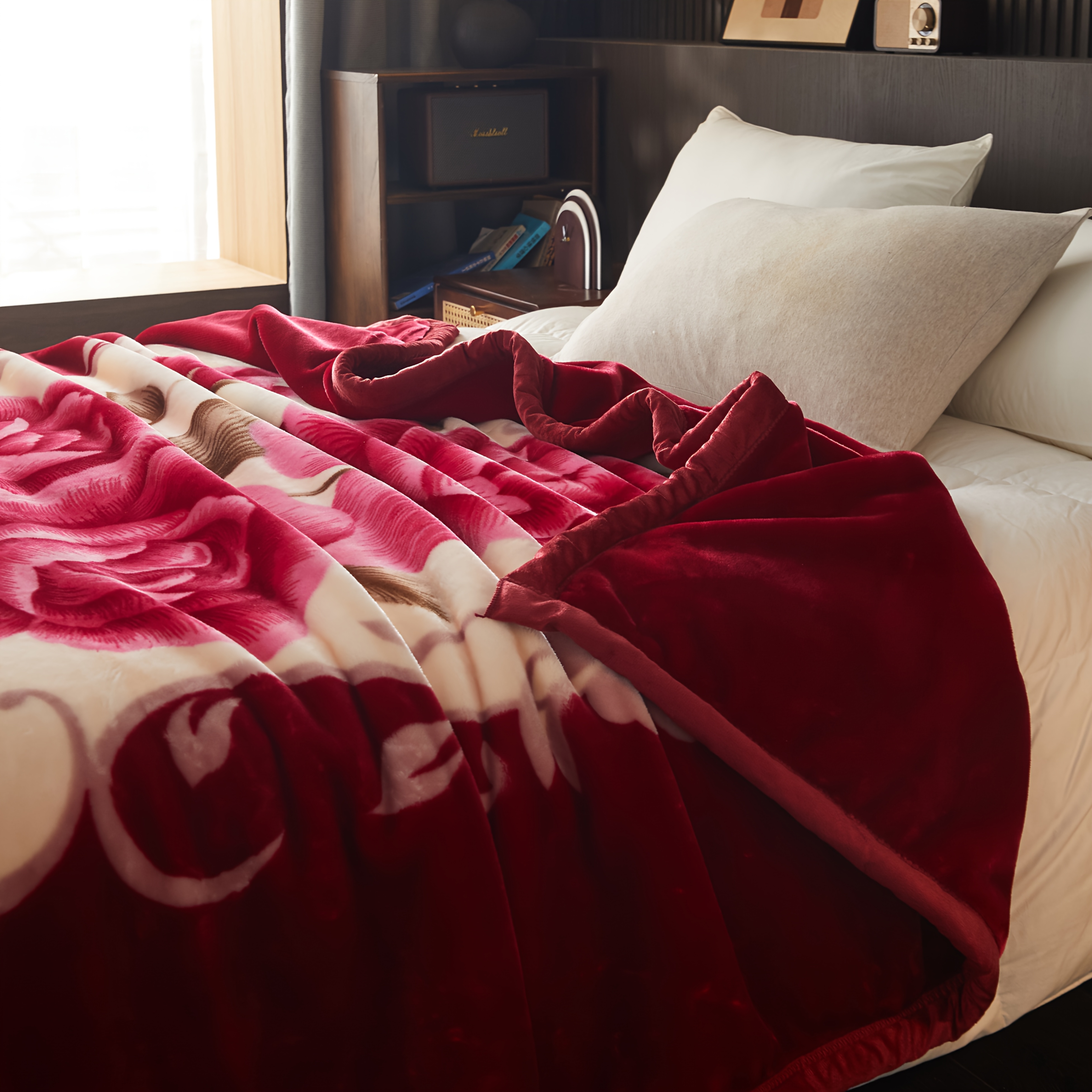 Image of Soft And Warm Thickened Bed Blanket, Double-sided Use, Plush And Comfortable Bed Blanket, Thick And Warm Winter Blanket, Multiple Fashionable Colors