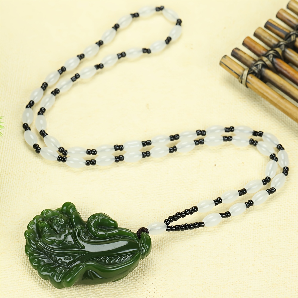 Natural Stone Ethnic Style Pendant Necklace, Prosperity Symbol